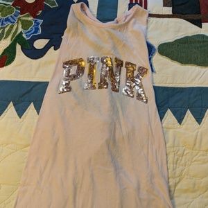 Vs pink workout top with sequins